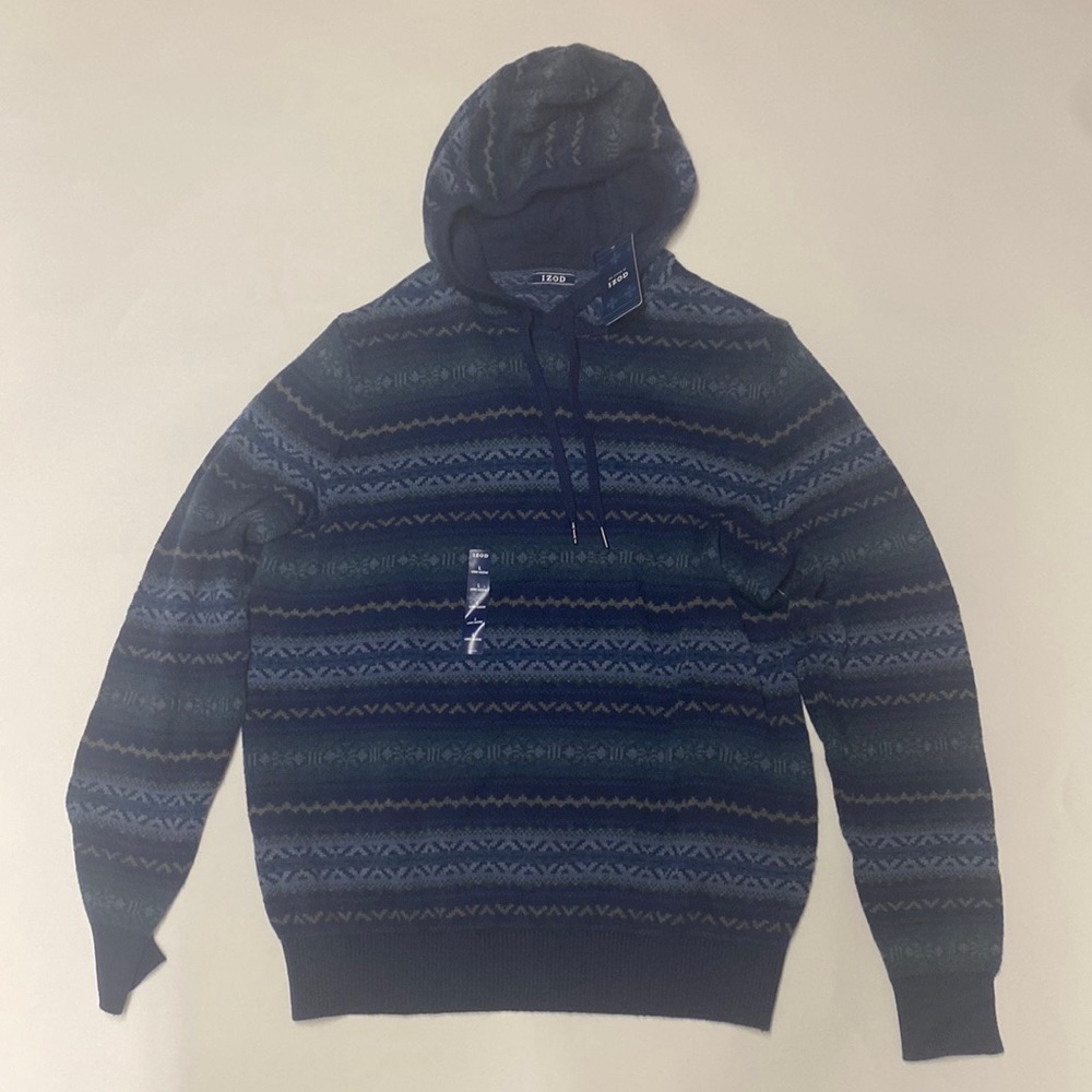 <2 for 25> IZOD Hooded Sweater NWT size large